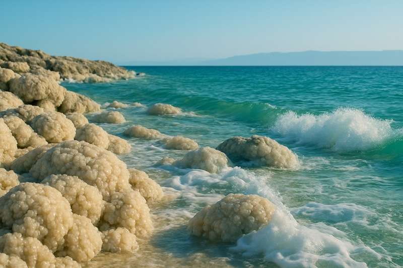 Saltformationer vid havsstrand – naturligt havssalt